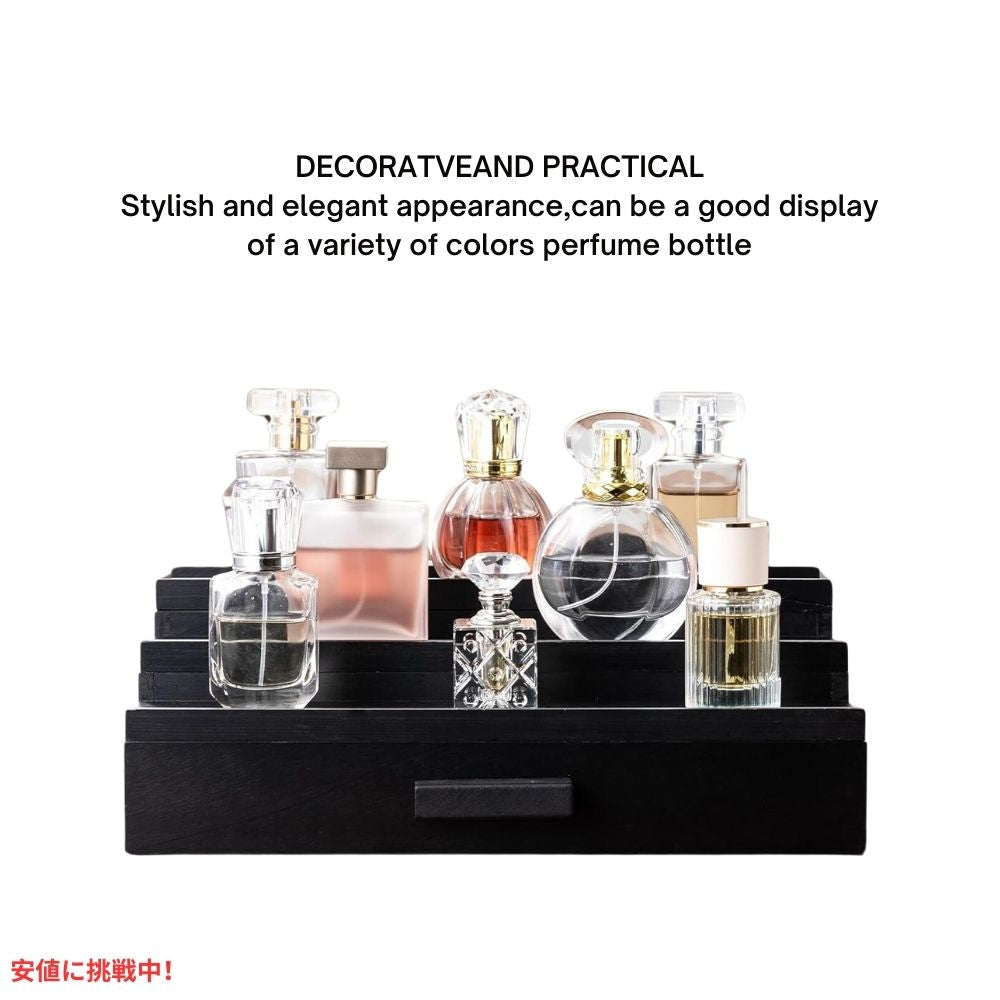 Nuoex 3段 木製 ディスプレイスタンド オーガナイザートレイ ブラック 香水 小物 収納 Wooden Perfume Holder Organizer Tray 3 Tier Black 7