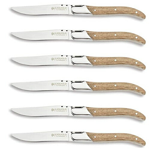 Laguiole by Hailingshan ステーキナイフ 6本セット ステンレス オークウッド [Set of 6]Steak Knives, Oak Wood Handle 1