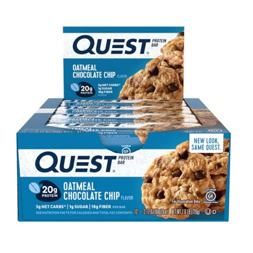 クエストバー プロテインバー オートミール&チョコレートチップ 12本入り/ Quest Bar Protein Bar Oatmeal&Chocolate Chip Flavor 12ct 1