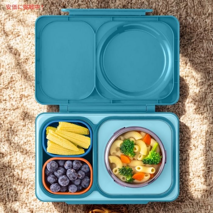 Omie オミー オミーボックスアップ用 漏れ防止ディップ容器 蓋付き - 4.5oz (2個パック) OmieBox UP Leakproof Dips Containers To Go [Blue/Orange] 2