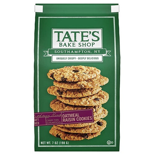【2個セット】Tate's Bake Shop Oatmeal Raisin Cookies - 7oz / テイツ・ベイクショップ オートミールレーズン クッキー 198g 2