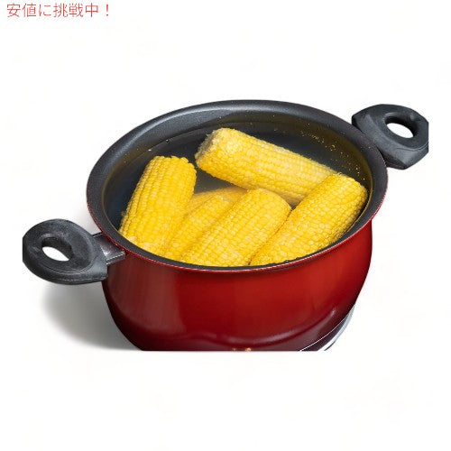 ビアレッティ パスタポット 5.5QT（4.73リットル）レッド Bialetti Oval Aluminum 5.5 Quart Pasta Pot 2