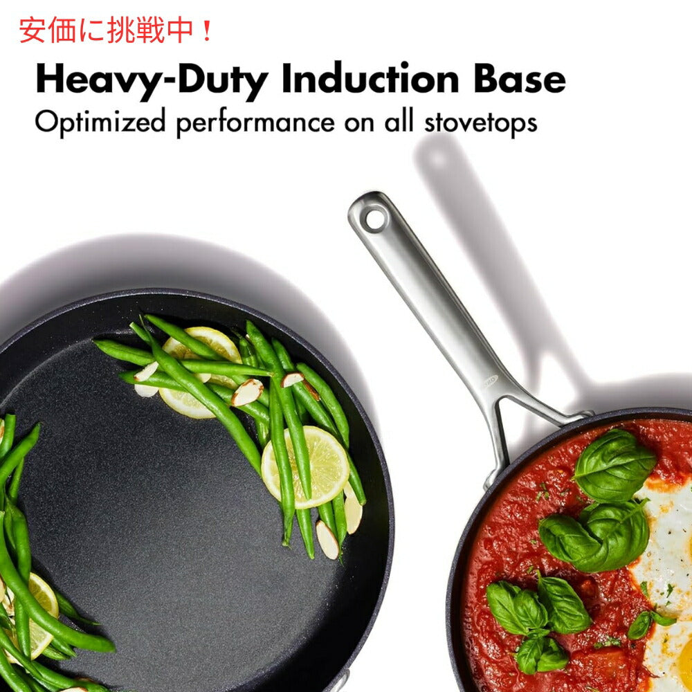 OXO プロ仕様 フライパンセット (8インチ・10インチ) ブラック Professional 8 & 10 inches Frying Pan Skillet Set Black 3