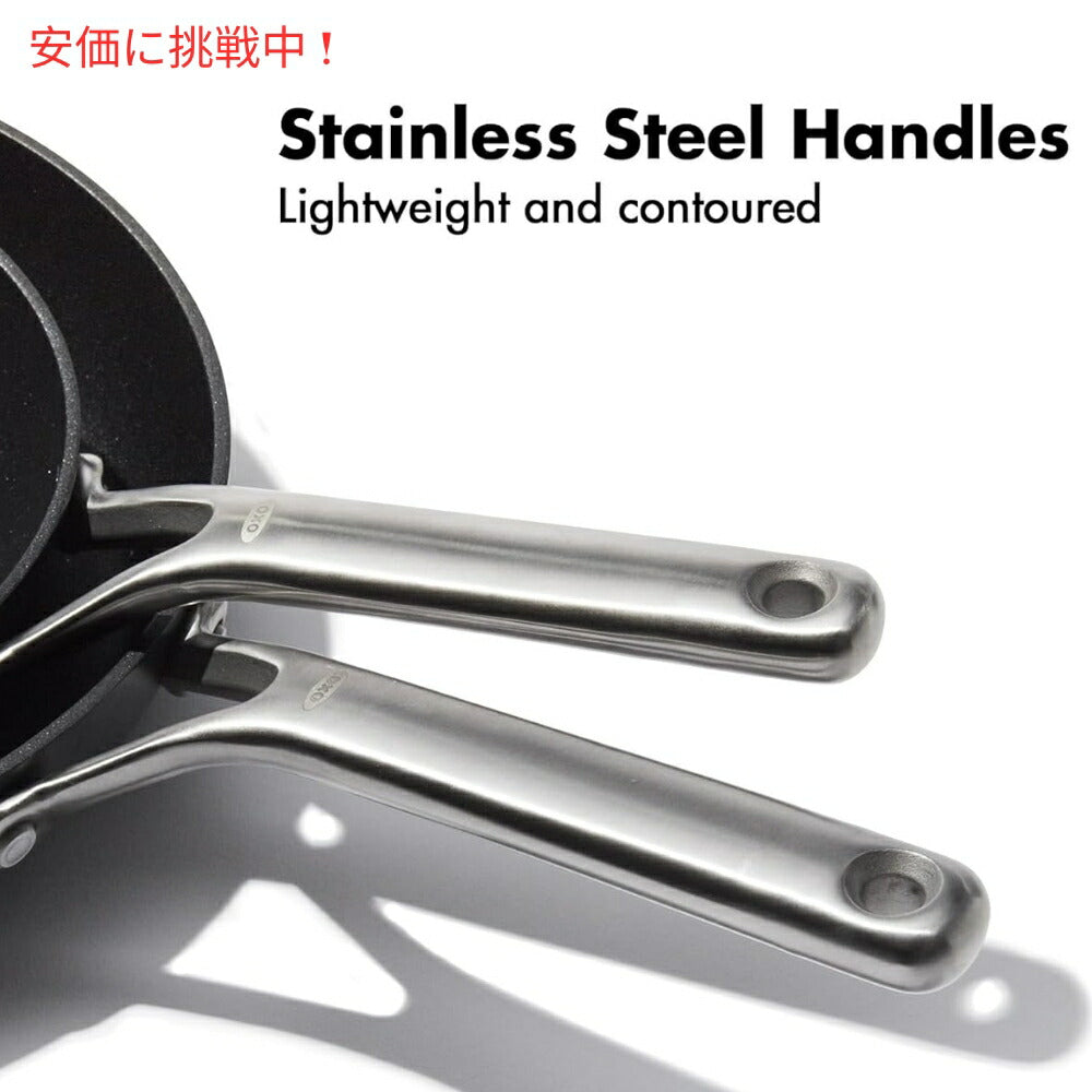 OXO プロ仕様 フライパンセット (8インチ・10インチ) ブラック Professional 8 & 10 inches Frying Pan Skillet Set Black 6