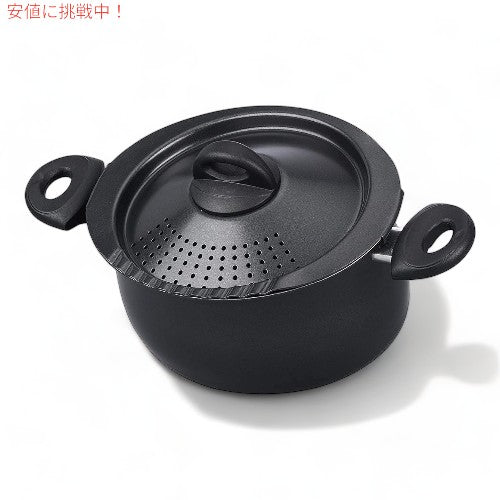 ビアレッティ パスタポット 5.5QT（4.73リットル）ブラック 7265 Bialetti Oval Aluminum 5.5 Quart Pasta Pot 1