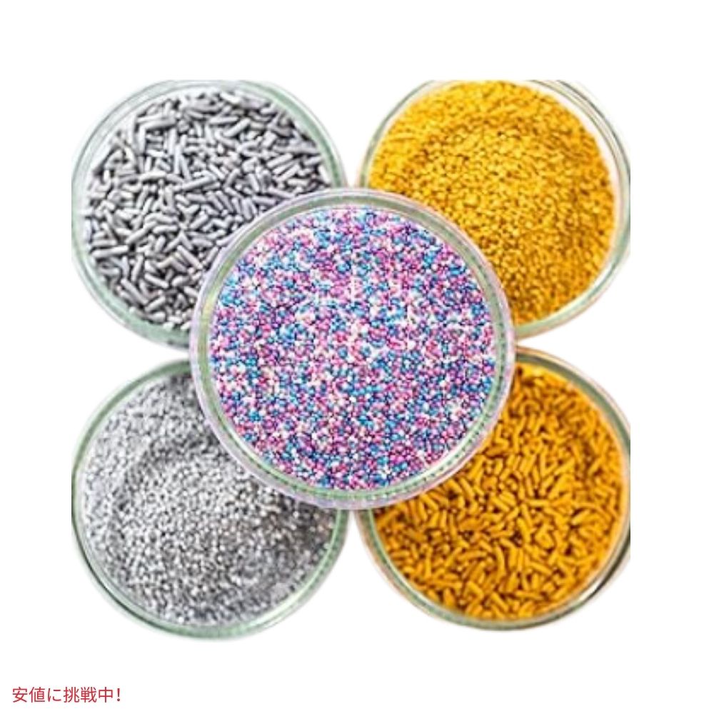 ベーカーパン Bakerpan パステルカラー スプリンクル コットンキャンディ 食用 メタリック ノンパレイユ 5.1オンス Edible Metallic Pastel Color Nonpareils 3