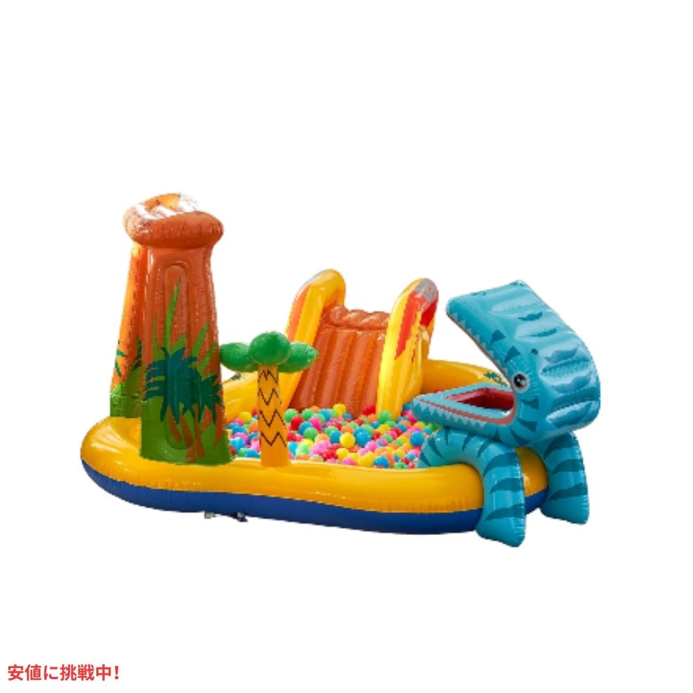 INTEX インテックス 子供用 インフレータブル プール 恐竜プレイセンター 滑り台 スプレー 滝 Kids Dinosaur Play Center Inflatable Pool 5