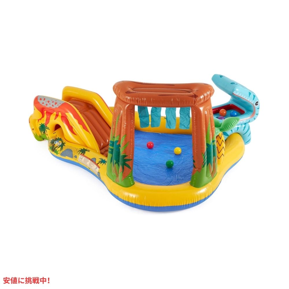 INTEX インテックス 子供用 インフレータブル プール 恐竜プレイセンター 滑り台 スプレー 滝 Kids Dinosaur Play Center Inflatable Pool 7