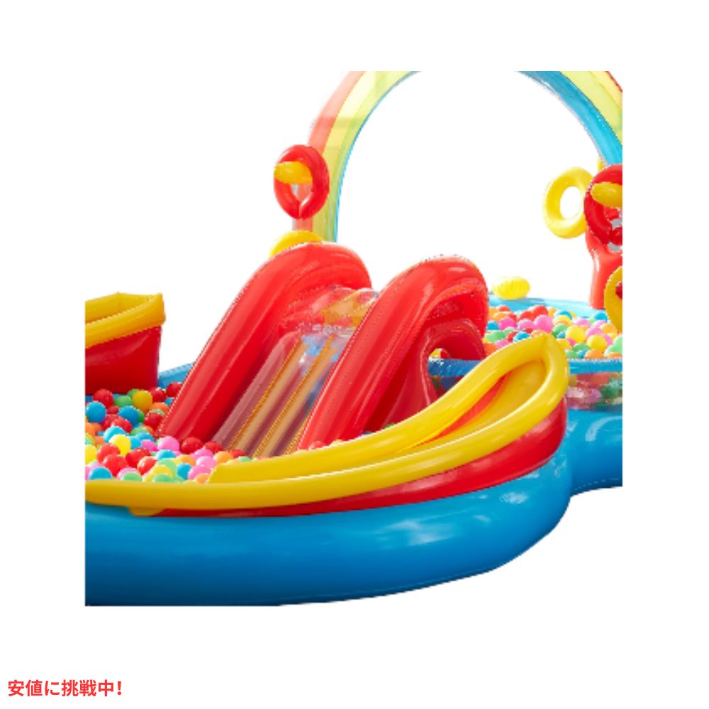 INTEX インテックス 子供用 インフレタブル プール レインボー スライド 滑り台 輪投げ シャワー Rainbow Slide Kids Inflatable Pool 4