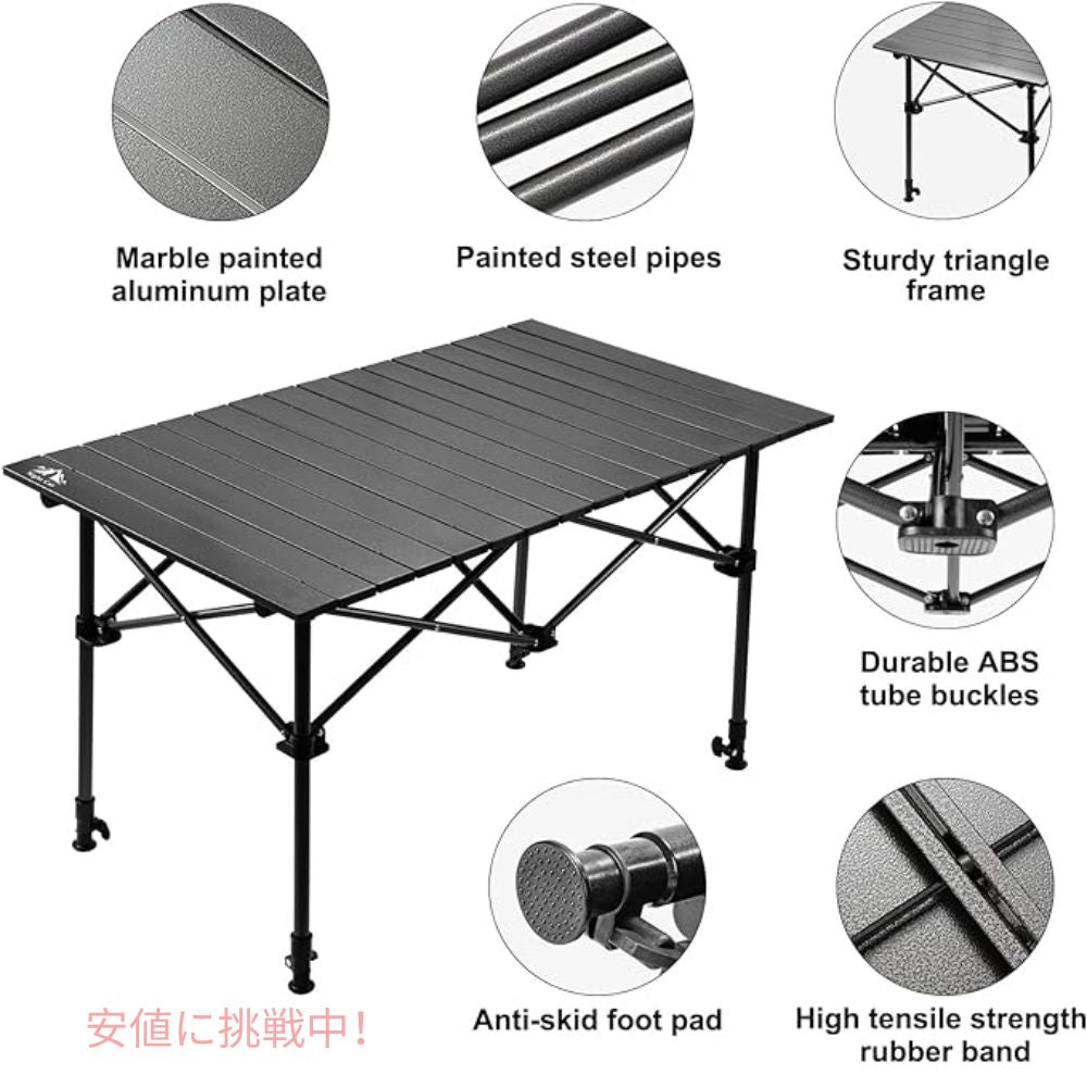 Night Cat ナイトキャット キャンプテーブル 収納バスケット 折り畳み式 ピクニックテーブル 軽量 Camping Table with Storage Basket Foldable 4