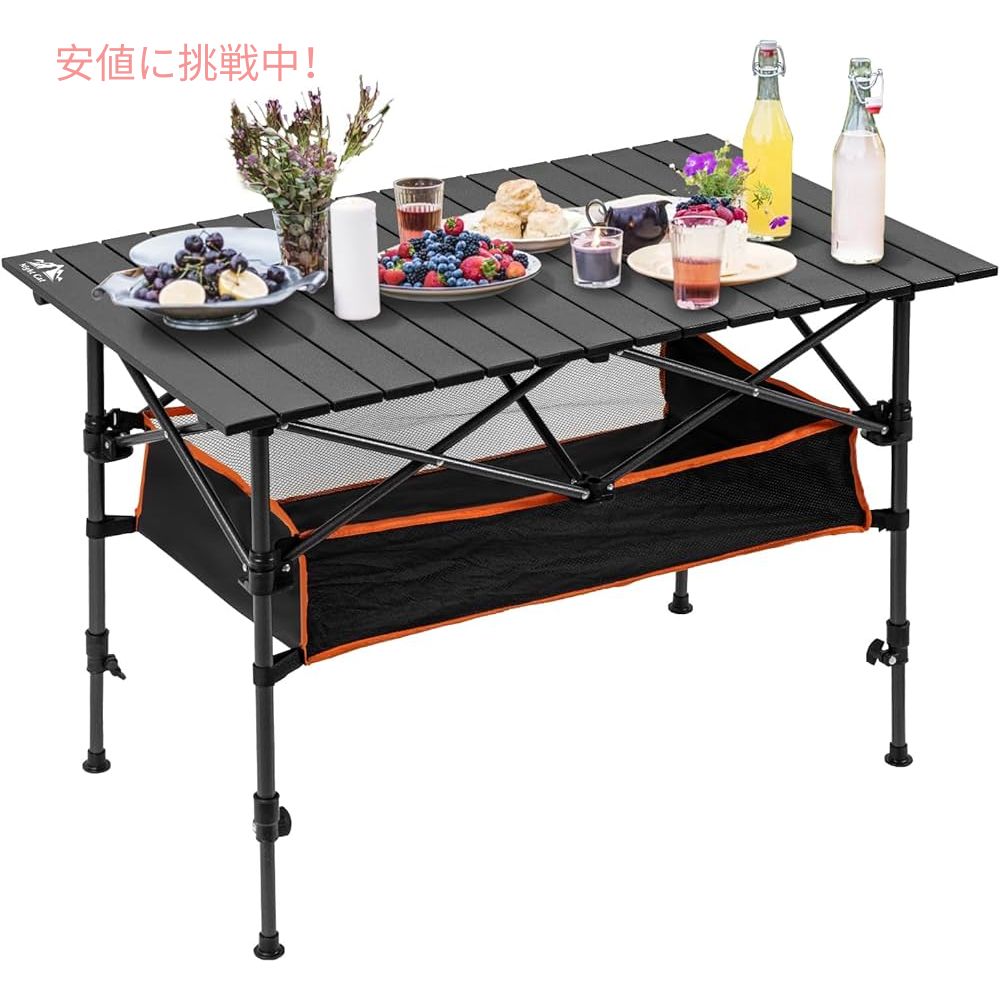 Night Cat ナイトキャット キャンプテーブル 収納バスケット 折り畳み式 ピクニックテーブル 軽量 Camping Table with Storage Basket Foldable 6