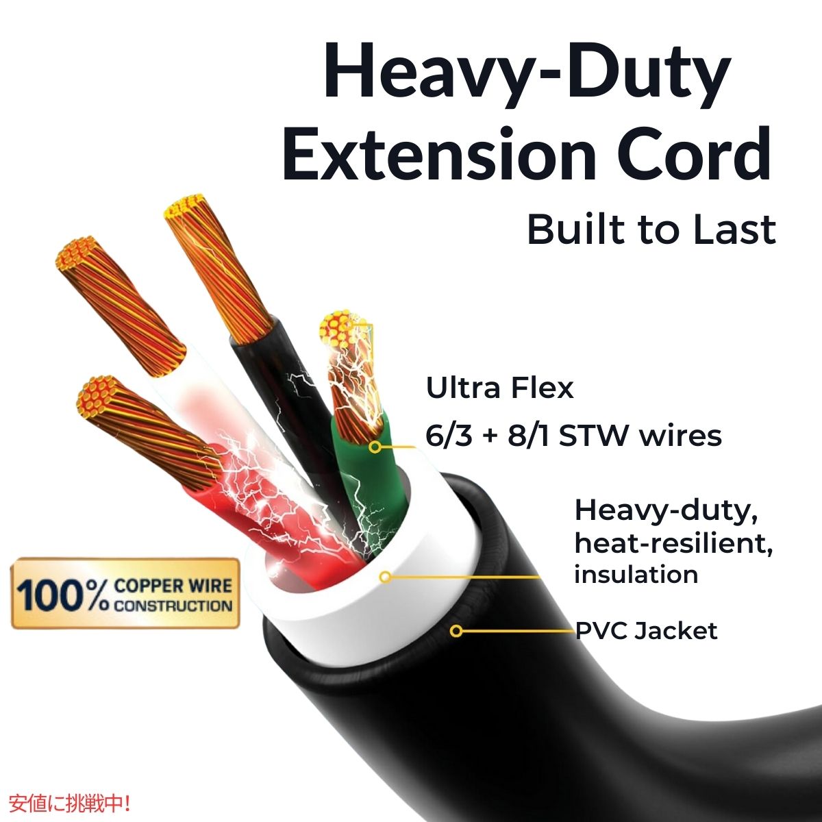 カムコパワーグリップ30フィート50アンペアRV延長コード  Camco Power Grip 30-Ft 50 Amp RV Extension Cord 3