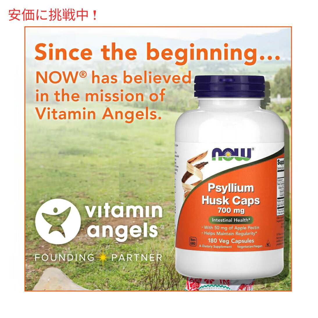 【6個セット】Now Foods サイリウムハスク(オオバコ外皮) 5973# Psyllium Husk 700mg 180粒 5