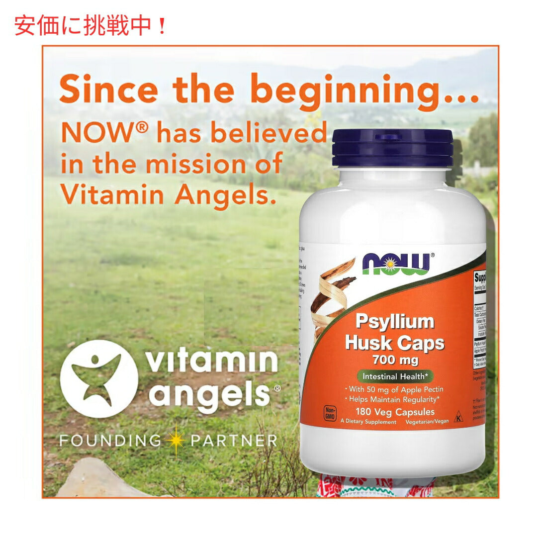 Now Foods サイリウムハスク(オオバコ外皮) 5973# Psyllium Husk 700mg 180粒 5