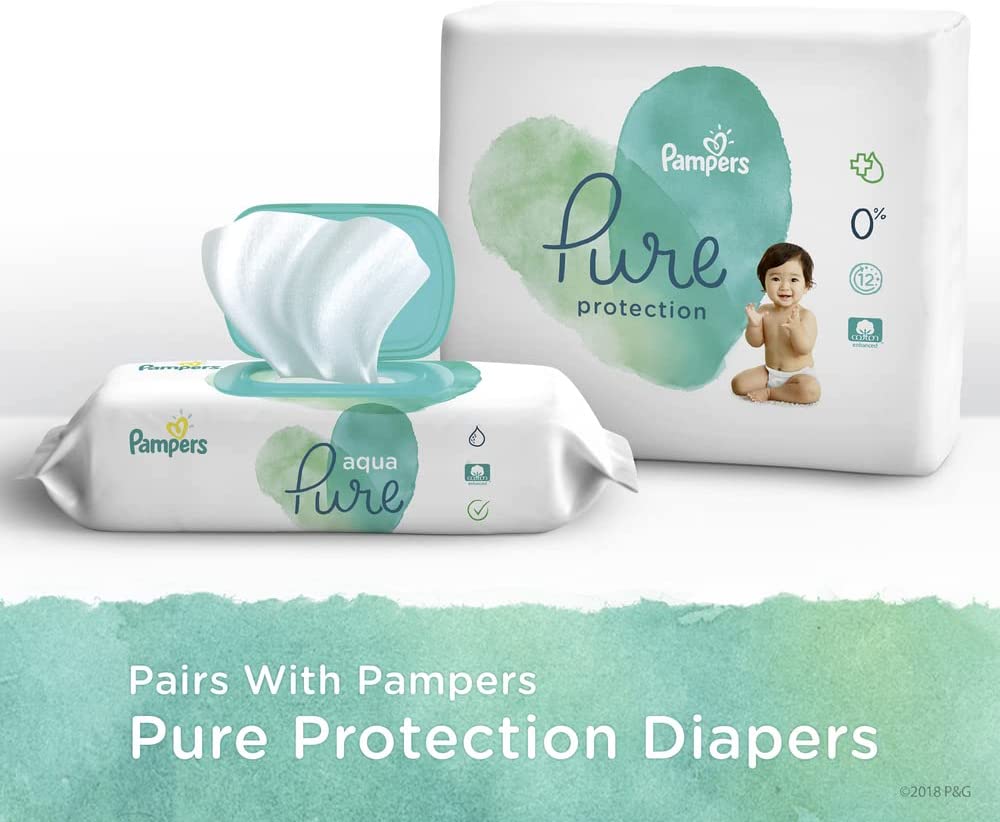 Pampers Aqua Pure Baby Diaper Wipes, 6 Packs, 336 Count / パンパース おしり拭き アクアピュア 無香料 56枚入り x 6パック 1