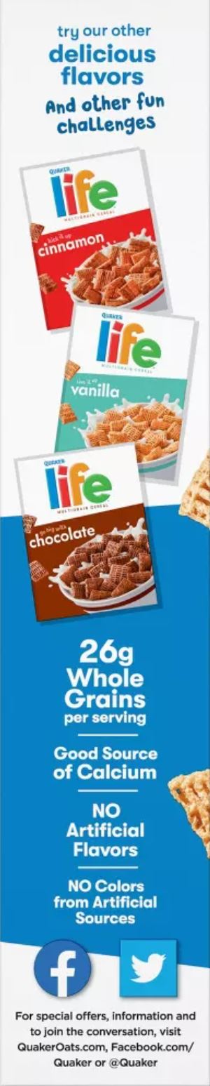 クエーカー ライフ Quaker Life ブレックファースト シリアル 370g Breakfast Cereal 13oz / Original オリジナル 4