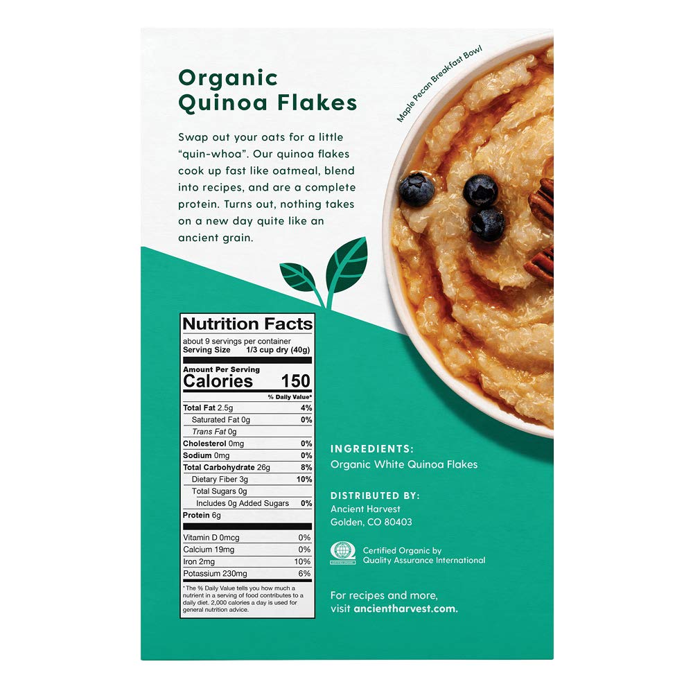 Ancient Harvest Organic Gluten Free Quinoa Flakes / アンシェント ハーベスト オーガニック キヌア フレーク グルテンフリー 340g(12oz) 2