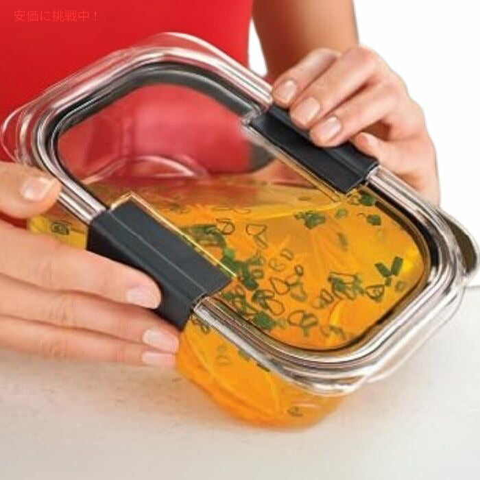 Rubbermaid ラバーメイド ブリリアンス フード容器 2.85カップ ×5個 クリア／グレー Brilliance Food Containers 2.85 Cup x 5pcs Clear/Grey 3