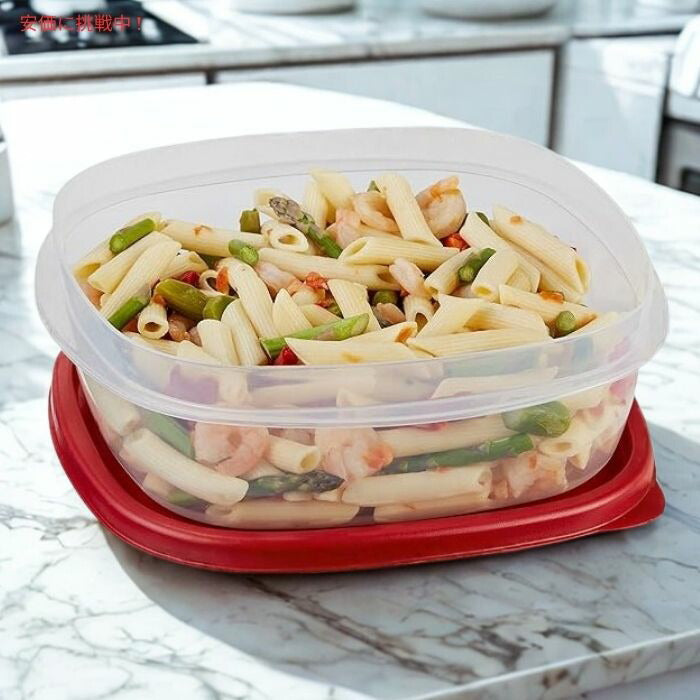 Rubbermaid ラバーメイド Easy Find Lid スクエア フードコンテナ 4個セット（フタ付き） Square Food Container & Lid Red 4pcs 3
