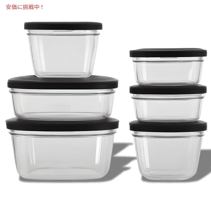 Rubbermaid ラバーメイド プレミア フードコンテナ グレー 6個セット 蓋つき 食品保存容器 Premier Food Storage Containers Grey 6pcs 2