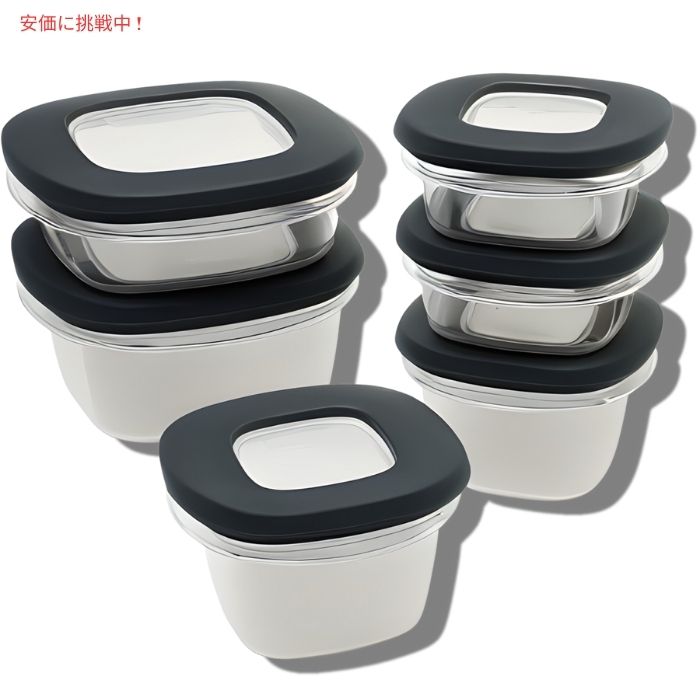 Rubbermaid ラバーメイド プレミア フードコンテナ グレー 6個セット 蓋つき 食品保存容器 Premier Food Storage Containers Grey 6pcs 3