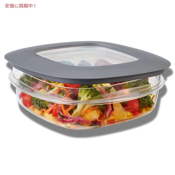Rubbermaid ラバーメイド プレミア フードコンテナ グレー 6個セット 蓋つき 食品保存容器 Premier Food Storage Containers Grey 6pcs 4