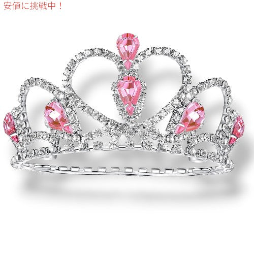 Lovelyshop ラブリーショップ Pet Series ピンクジェムラインストーンティアラクラウン(コスチュームヘアアクセサリー用) -Medium Size 4