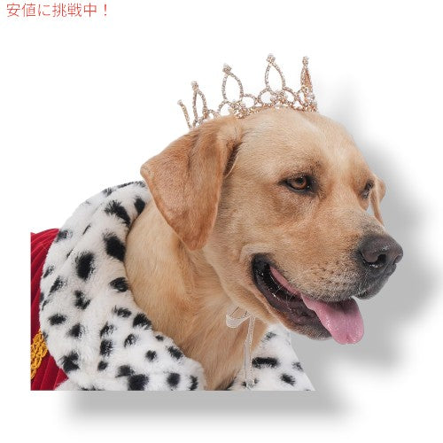 Lovelyshop ラブリーショップ Pet Series Gold Plated ロイヤルラインストーンパール クラウン (ヘアアクセサリー) - XLarge 2