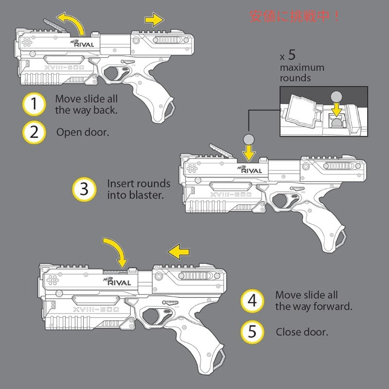 NERF ライヴァル クロノスXVIII-500ブラスター Rival Kronos XVIII-500 Blaster White Color 4