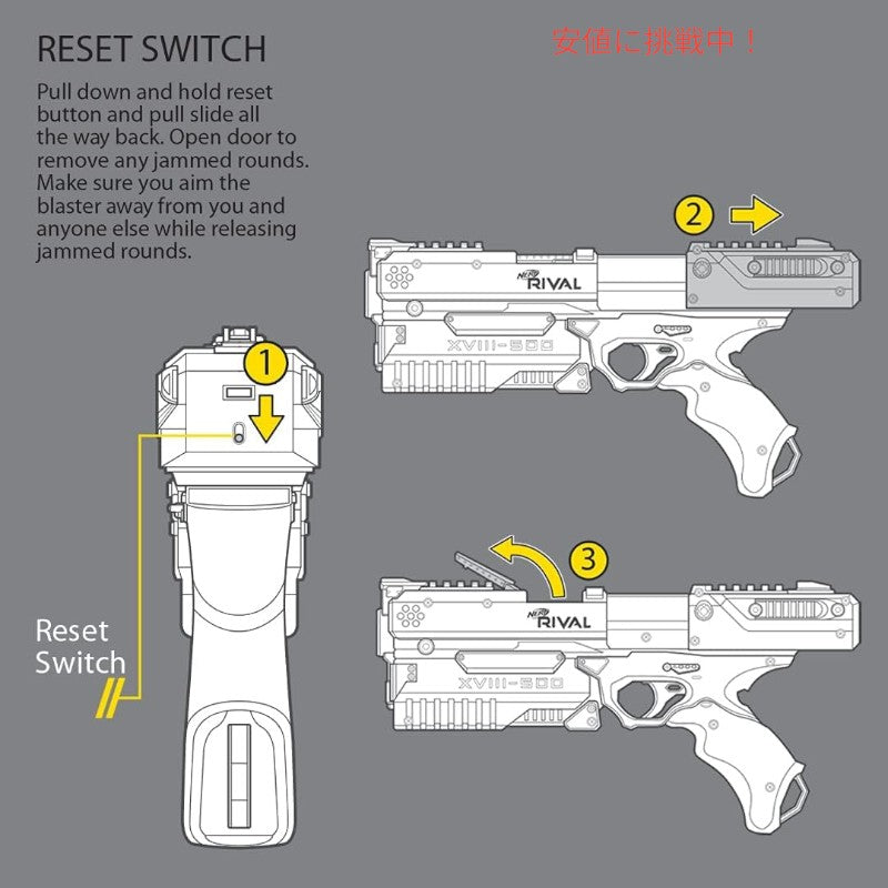 NERF ライヴァル クロノスXVIII-500ブラスター Rival Kronos XVIII-500 Blaster White Color 5