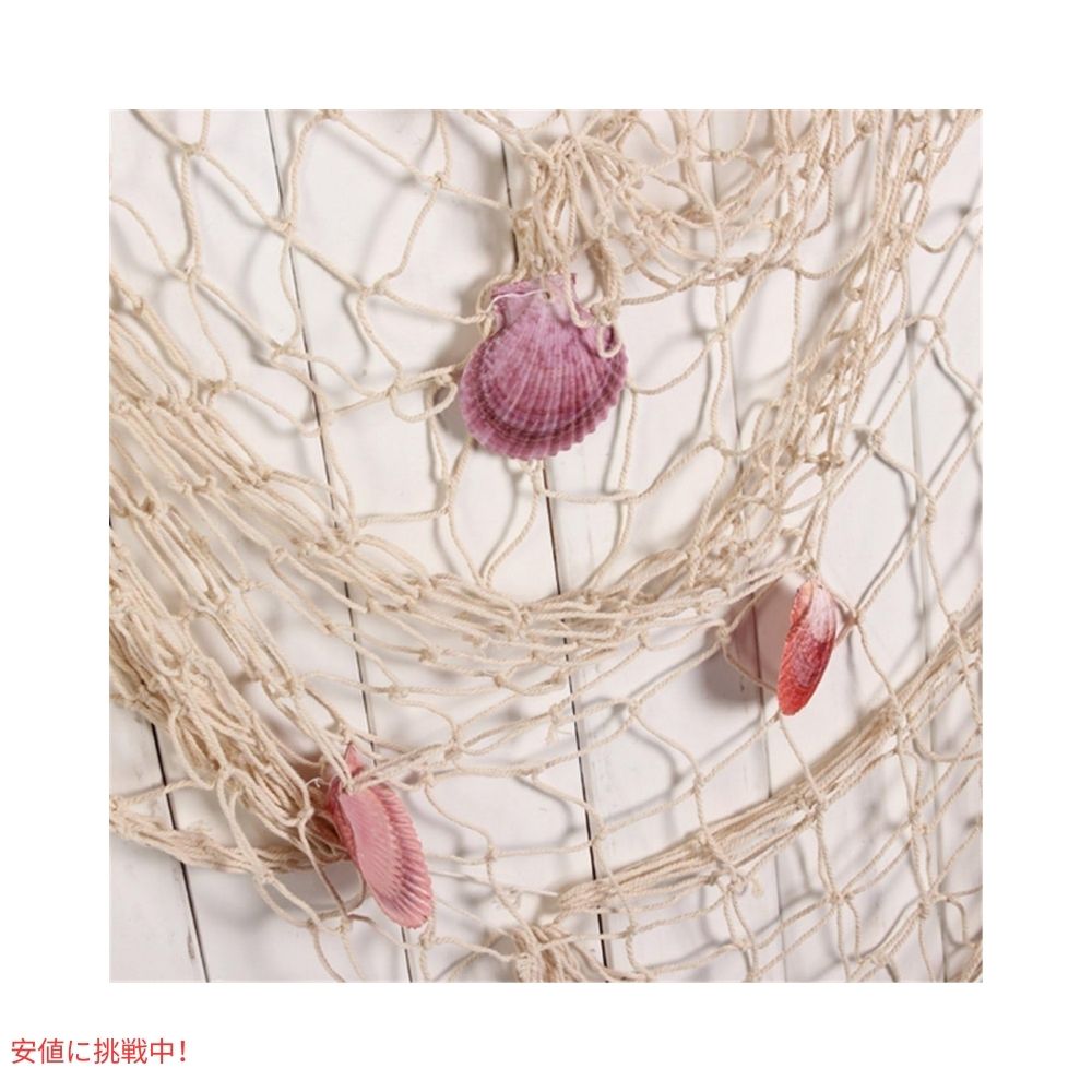 Rosoz ロソズ ネイチャー 魚網 ウォールデコレーション 貝殻付き ベージュ Nature Fish Net Wall Decor with Shells Beige 4