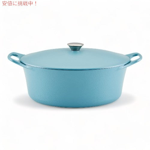 レイチェルレイ Rachael Ray 蓋付き ナイトロ キャストアイロン ダッチオーブン 6L [アガベブルー] NITRO Cast Iron Dutch Oven 6.5Qt Agave Blue 2