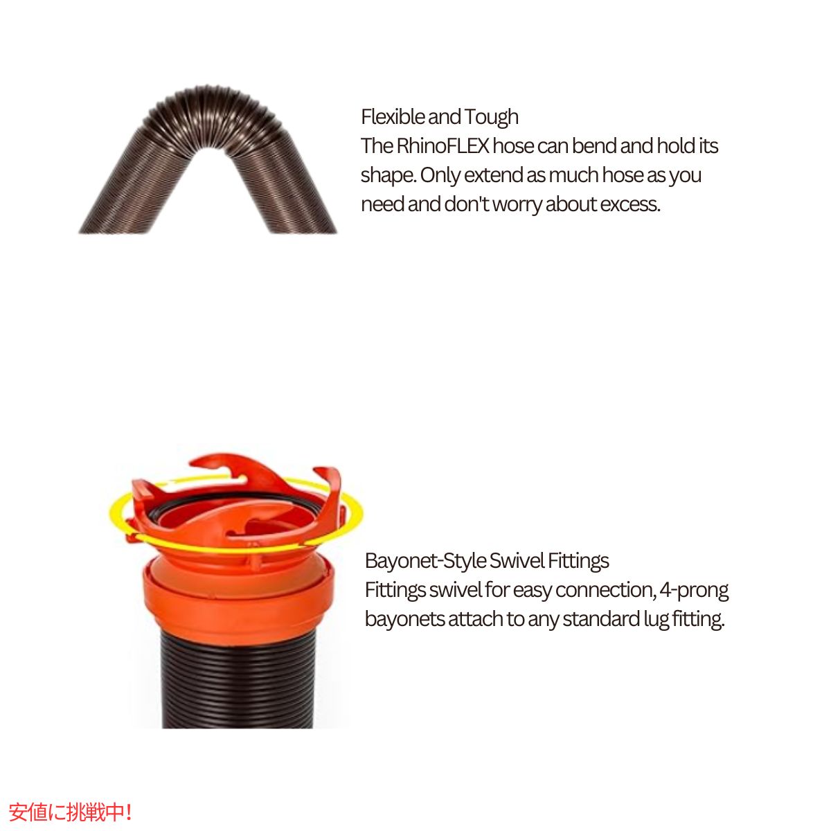 Camco RhinoFLEX 15フィートキャンピングカーRV下水道ホースキット Camco RhinoFLEX 15-Ft Camper RV Sewer Hose Kit 7