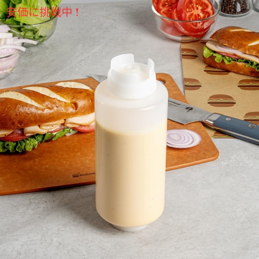 Restaurantware レストランウェア FIFO方式 946mL 調味料用スクイーズボトル 6本セット First In First Out 32oz Condiment Squeeze Bottle 6 pcs 3
