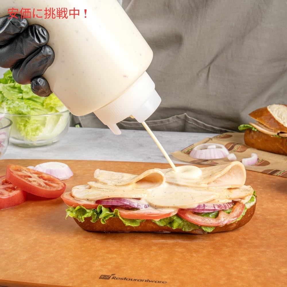 Restaurantware レストランウェア FIFO方式 946mL 調味料用スクイーズボトル 6本セット First In First Out 32oz Condiment Squeeze Bottle 6 pcs 4