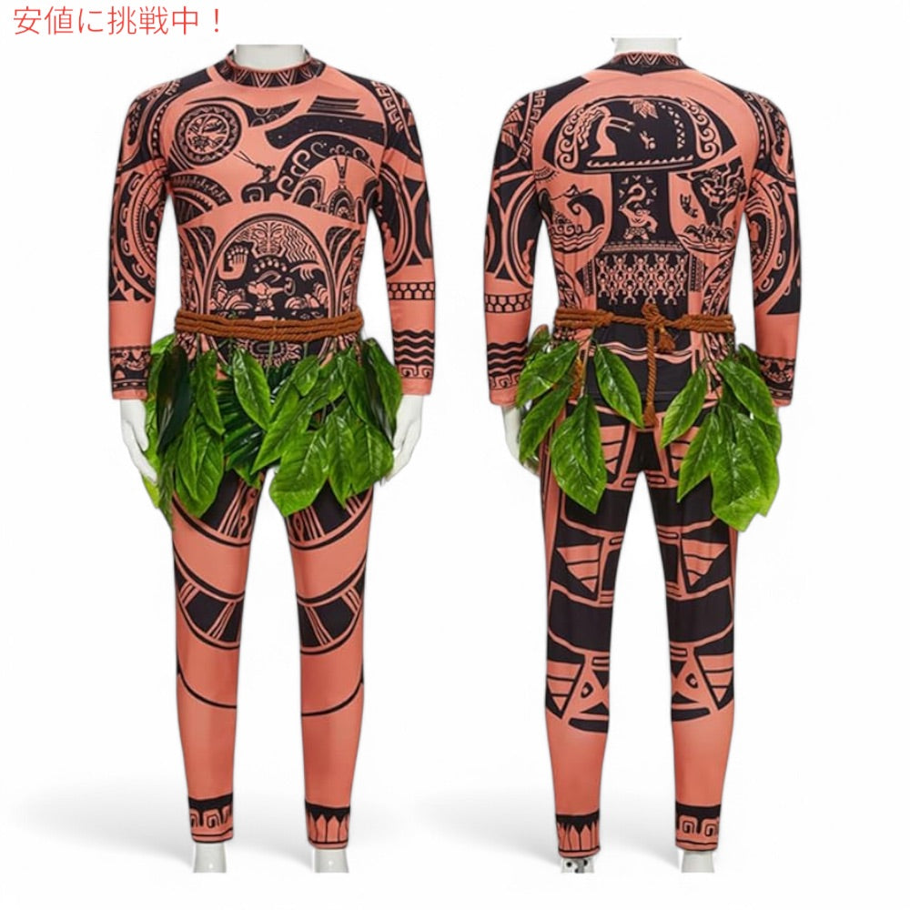 マウイタトゥー コスチューム XXLサイズ ハロウィン 大人用 メンズ レディース コスプレ Maui Tattoo T Shirt/Pants Halloween Cosplay Costume 1