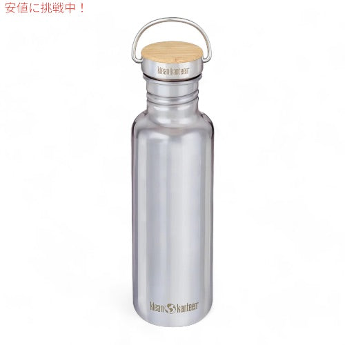 Klean Kanteen Reflect 27oz Water Bottle with Bamboo Cap 27オンス ウォーターボトル 800 ml with バンブーキャップ [Mirrored Stainless] 1