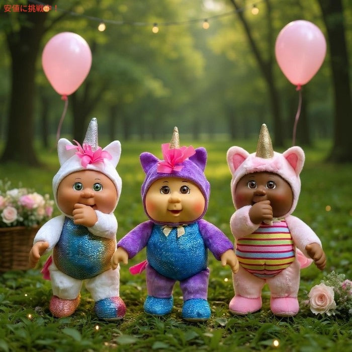 キャベッジパッチキッズ 9インチ キューティーズ ファンタジーフレンズ 3体セット(ユニコーン3種) Cabbage Patch Kids 3 Pack Fantasy Friends 2