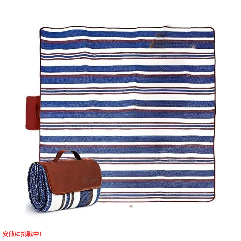スカドゥルズ ピクニックブランケット 特大サイズ 二重構造 ブルーとホワイト Scuddles Extra Large Picnic Blanket Dual Layers Blue and White 6
