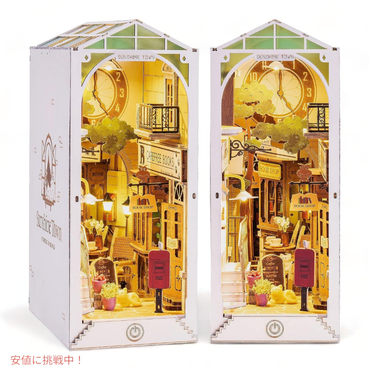 ロライフDIYブックヌックキット3D木製パズル サンシャインタウン Rolife DIY Book Nook Kit 3D Wooden Puzzle Sunshine Town 2