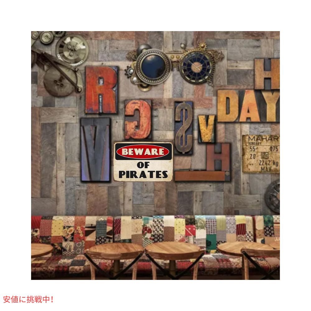 ckdiluy ビンテージ メタルサイン Beware of Pirates 海賊デコレーション 海賊テーマのパーティー デコレーション Vintage Metal Sign Theme Party 7