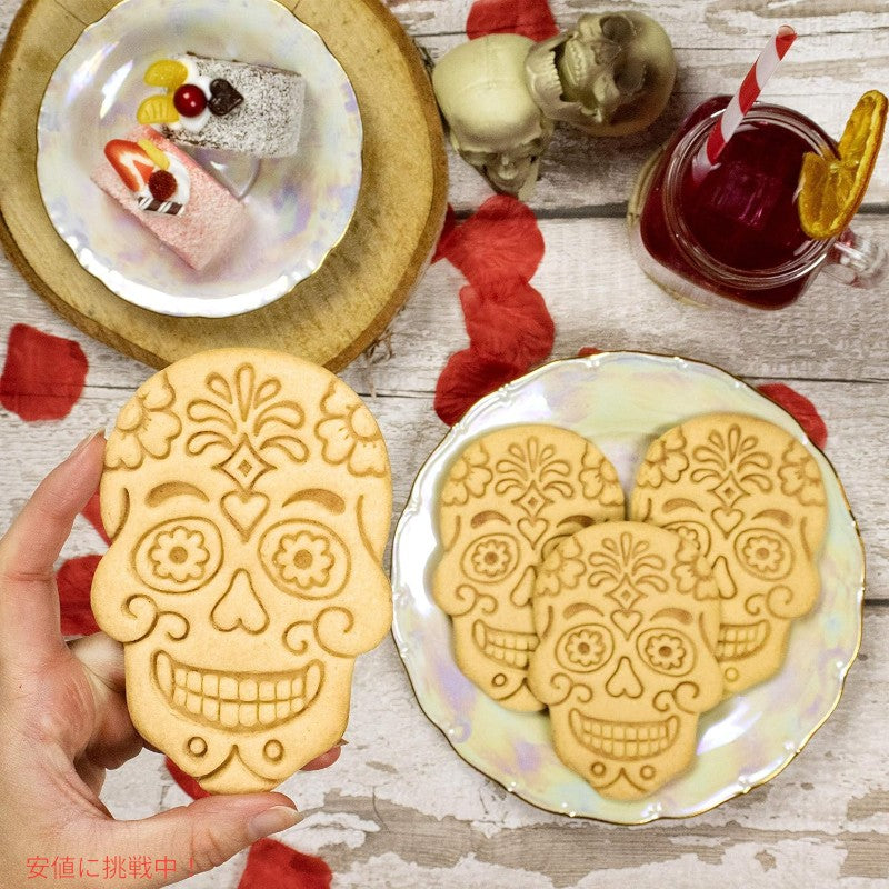 Day of the Dead  死者の日クッキーカッター Floral Skull cookie cutter Bakerlogy 3