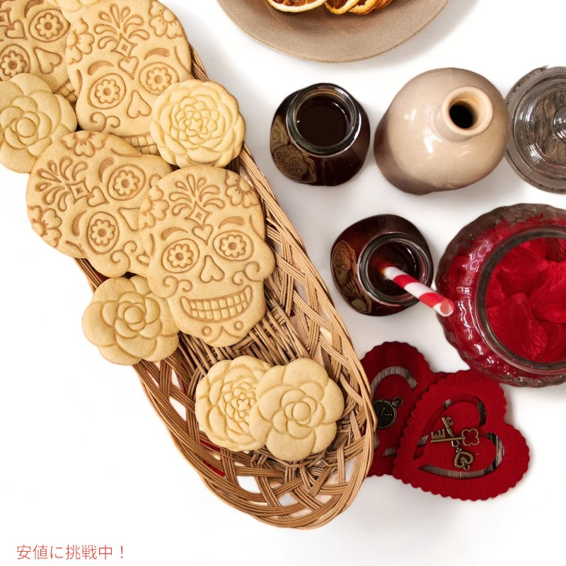 Day of the Dead  死者の日クッキーカッター Floral Skull cookie cutter Bakerlogy 5