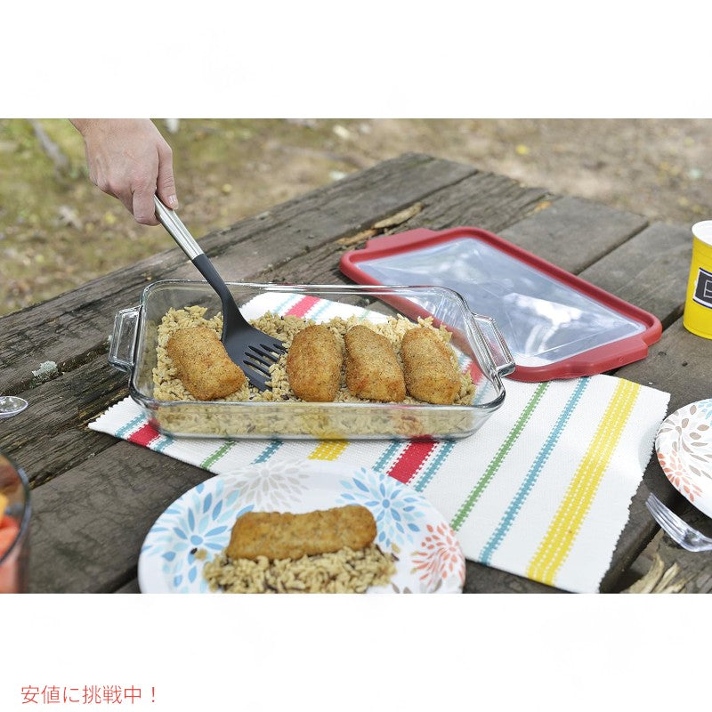アンカーホッキング オーブン用ガラス皿 Anchor Hocking Glass Baking Dishes 8 Inch Square Glass Cake Pan with TrueFit Cherry Lid 6
