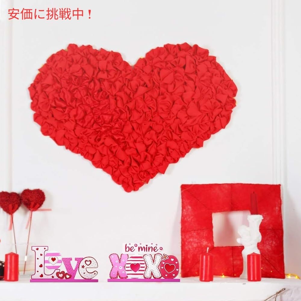 Sumind スミンド バレンタインデー用 木製サイン テーブル装飾 3個セット Valentine's Day Wooden Sign Table Decoration 3pcs 5