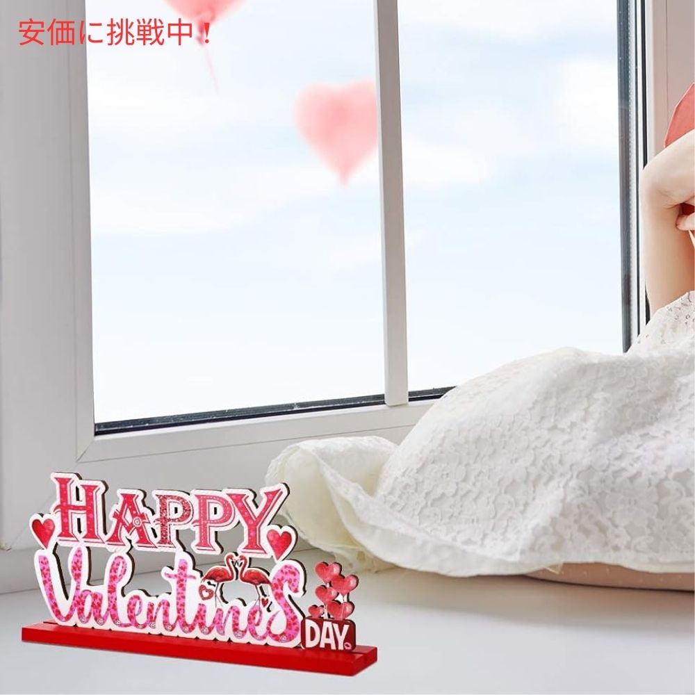 Sumind スミンド バレンタインデー用 木製サイン テーブル装飾 3個セット Valentine's Day Wooden Sign Table Decoration 3pcs 6