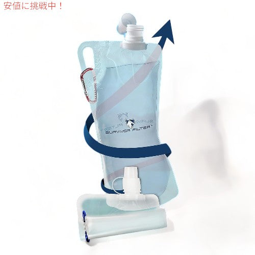 サバイバーフィルター クリア折りたたみウォーターボトル キャンティーン Survivor Filter Clear Collapsible Water Bottle Canteens 2