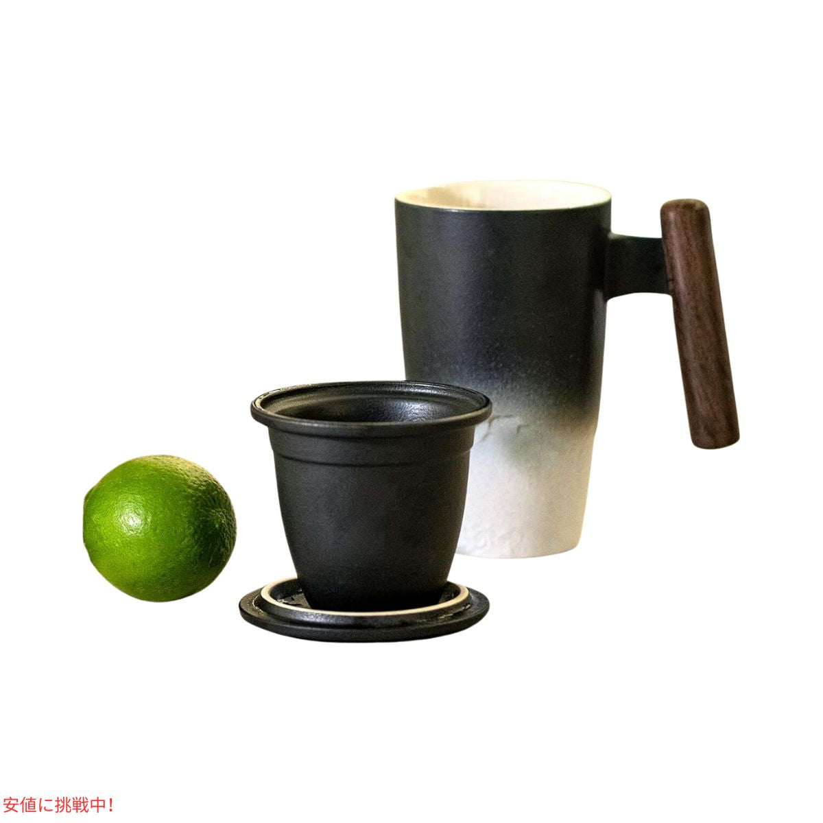 SUSTEAS サステアス セラミックティーカップ 13.5オンス ブラック ホワイト  Ceramic Tea Cup with Infuser 13.5oz Black White 5