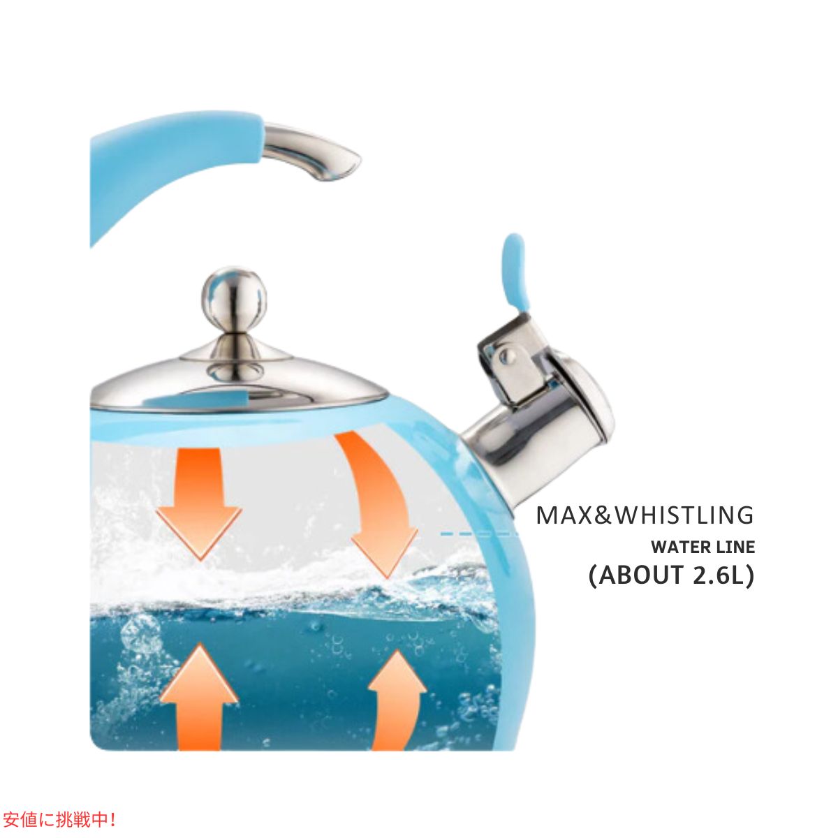 サステアス モダンなホイッスル付きティーポット ブルー  SUSTEAS Modern Whistling Tea Pot Blue 6