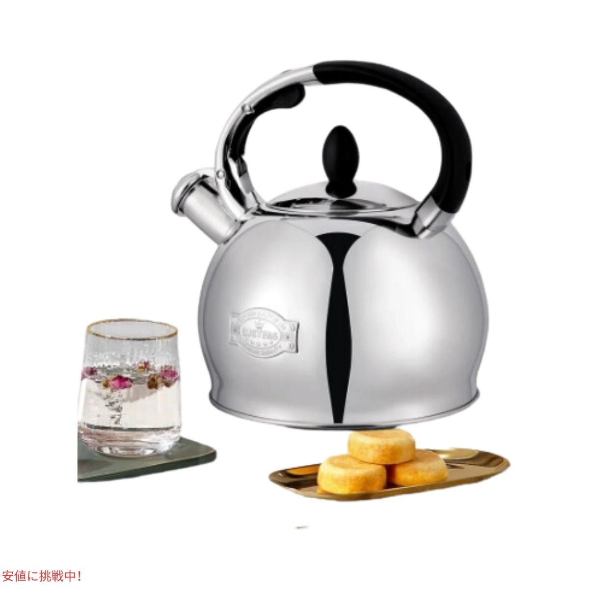 サステアス 手術用ステンレス製ホイッスルティーケトル 2.64クォート  SUSTEAS Surgical Stainless Whistle Tea Kettle 2.64qt 6